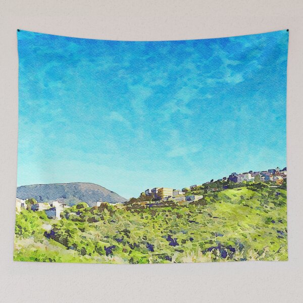 Item preview, Landscape with village on the hill designed and sold by Giuseppe Cocco.