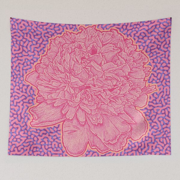 Item preview, Psychedelic abstract background with pink flower designed and sold by JackJumpingsack.