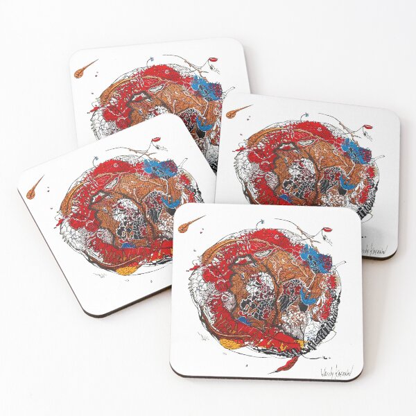 Item preview, RED biomorphic artwork designed and sold by fishtower.