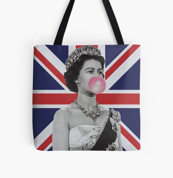 Queen Elizabeth Bubble Gum All Over Print Tote Bag