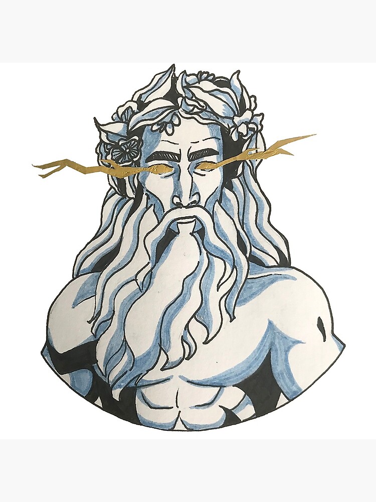 "Zeus Greek Mythology line art" Poster for Sale by Andriana Redbubble