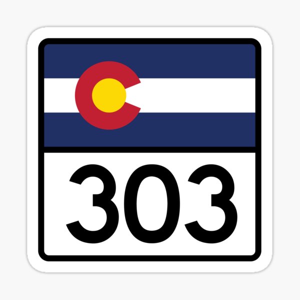 Colorado State Route 303 (Area Code 303) Sticker