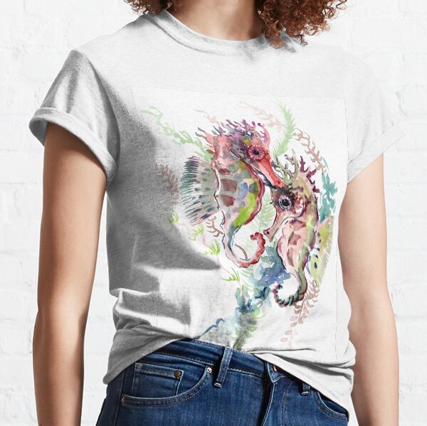 Item preview, Seahorse, soft Coral Pink Gray artwork designed and sold by surenart.