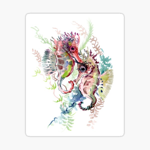 Item preview, Seahorse, soft Coral Pink Gray artwork designed and sold by surenart.
