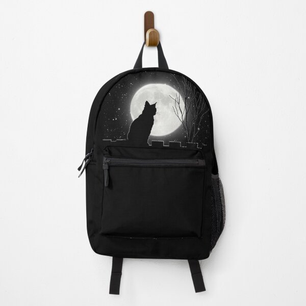 Item preview, Silent night Cat looking at the full moon designed and sold by Glimmersmith.