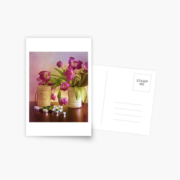 Tulips and candles Postcard