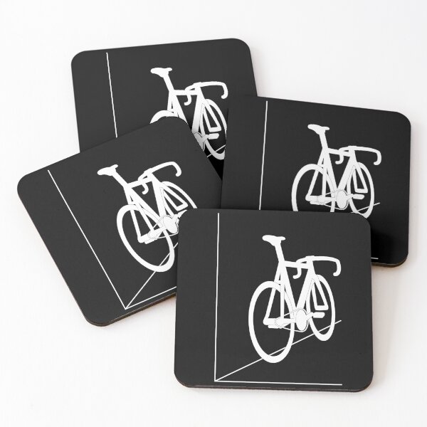 Item preview, White Line Art Leaning Bicycle Waiting designed and sold by RabeDesigns.