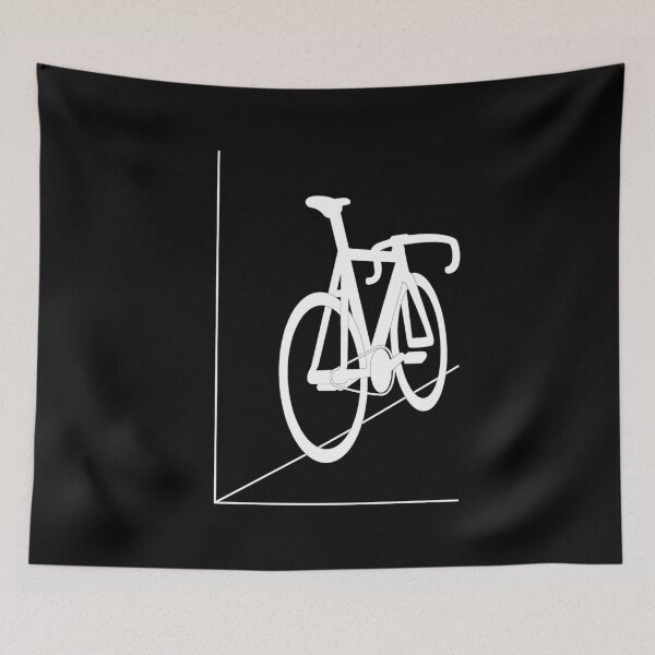 Item preview, White Line Art Leaning Bicycle Waiting designed and sold by RabeDesigns.