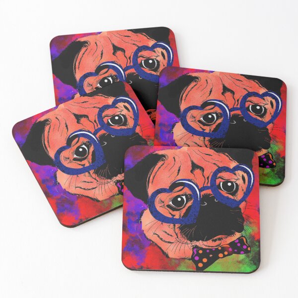 Item preview, Pug with glasses on portrait  designed and sold by DuseTrive.