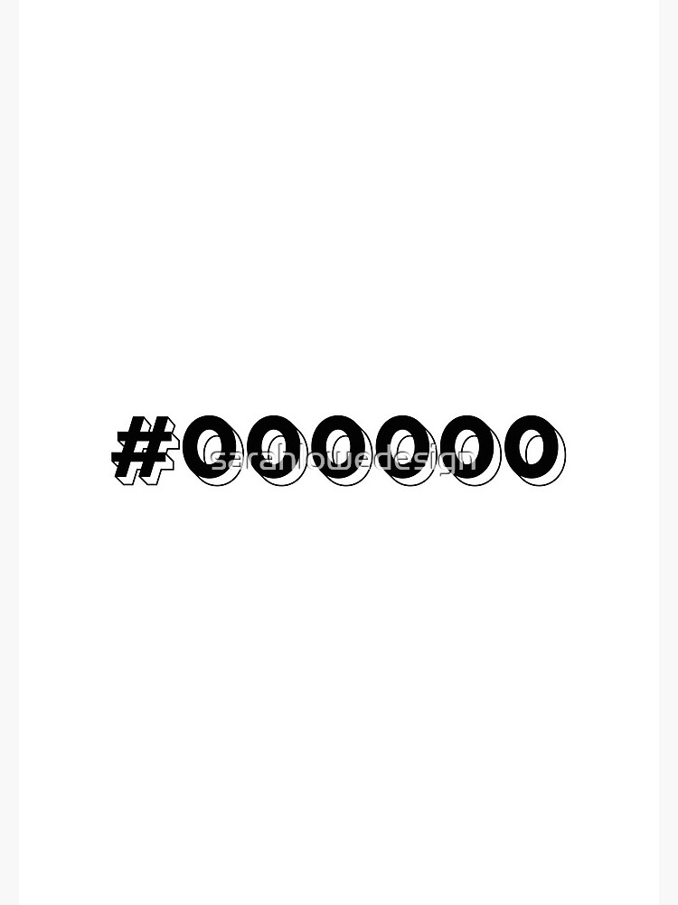 "#000000 black hex code " Spiral Notebook for Sale by sarahlowedesign ...