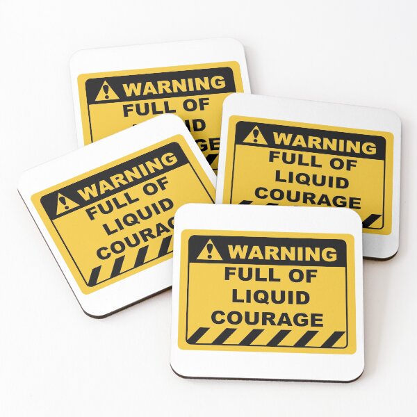 Item preview, Funny Human Warning Label / Sign FULL OF LIQUID COURAGE Sayings Sarcasm Humor Quotes designed and sold by ColorMeHappy123.