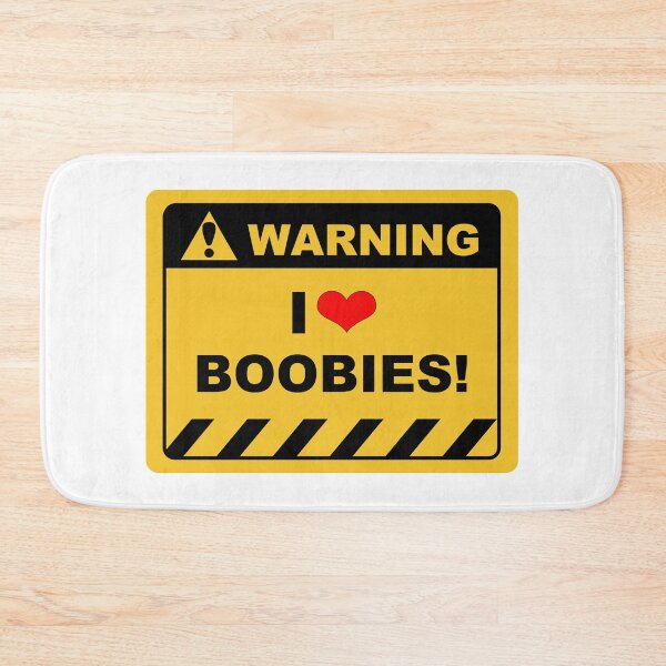 Item preview, Funny Human Warning Label / Sign I HEART BOOBIES Sayings Sarcasm Humor Quotes designed and sold by ColorMeHappy123.