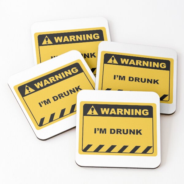 Item preview, Funny Human Warning Label / Sign I'M DRUNK Sayings Sarcasm Humor Quotes designed and sold by ColorMeHappy123.