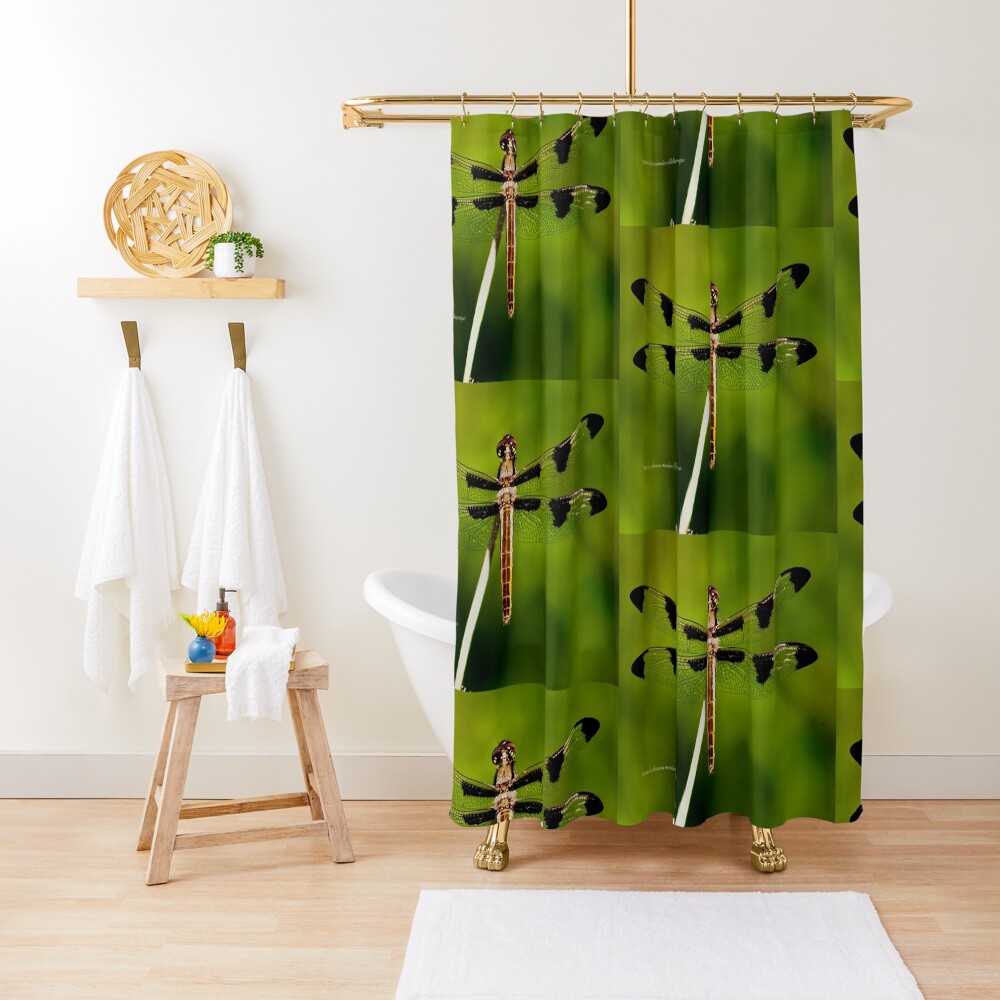 Dragonfly of the enchanted forest by Yannis Lobaina Shower Curtain