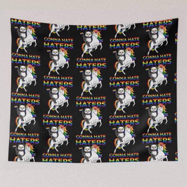 Item preview, LGBT Gay Pride Panda Riding Unicorn Haters Gonna Hate designed and sold by fatamyfan1.