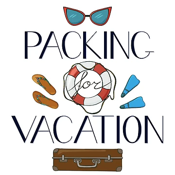 Artwork thumbnail, Packing For Vacation. Lettering by AstraDesign