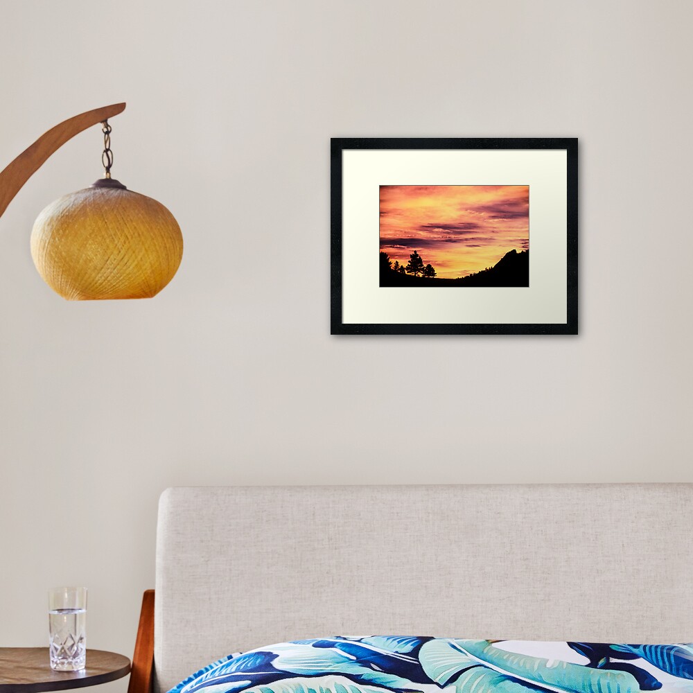Red Rocks Sunset, Boulder Colorado Framed Art Print
