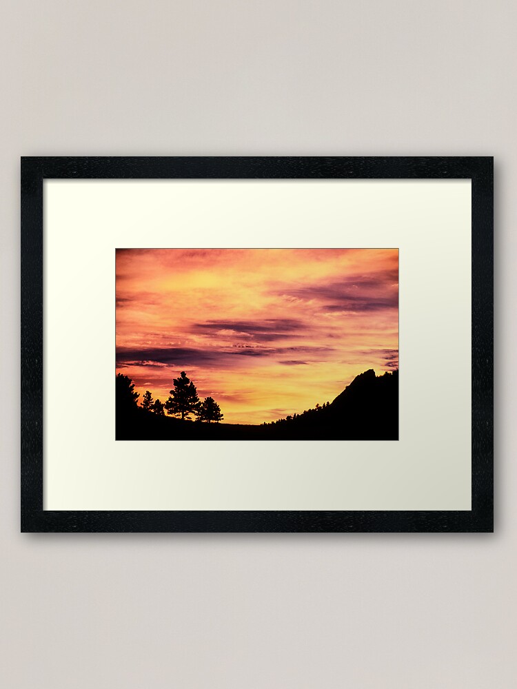 Alternate view of Red Rocks Sunset, Boulder Colorado Framed Art Print