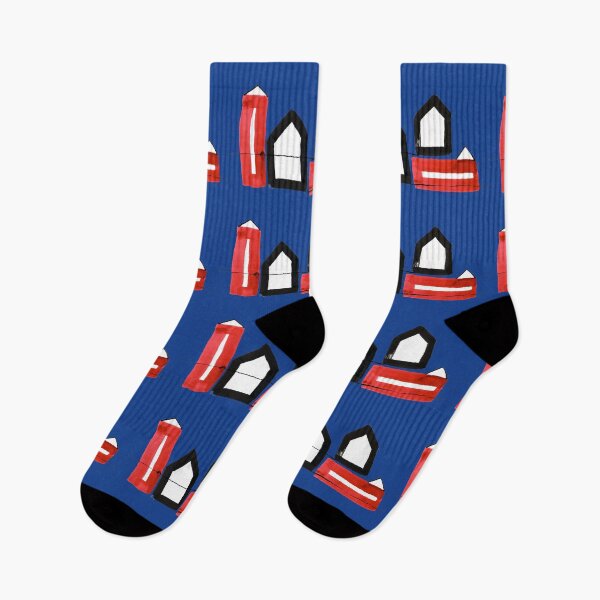 Item preview, Two Black and Two Red Houses on Blue Board designed and sold by Istvan Ocztos.