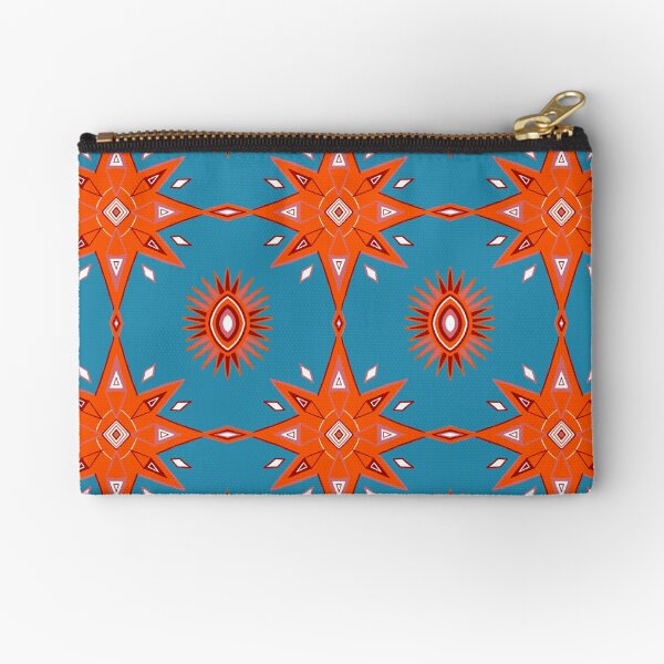 Stars & Suns Red BLue Pattern Zipper Pouch