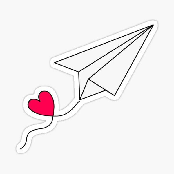 love letter paper plane c' Sticker