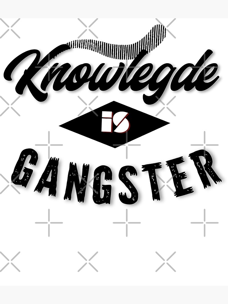 "WISSEN IST GANGSTER Sprüche Geschenke für Jungen Mädchen Slim Fit T