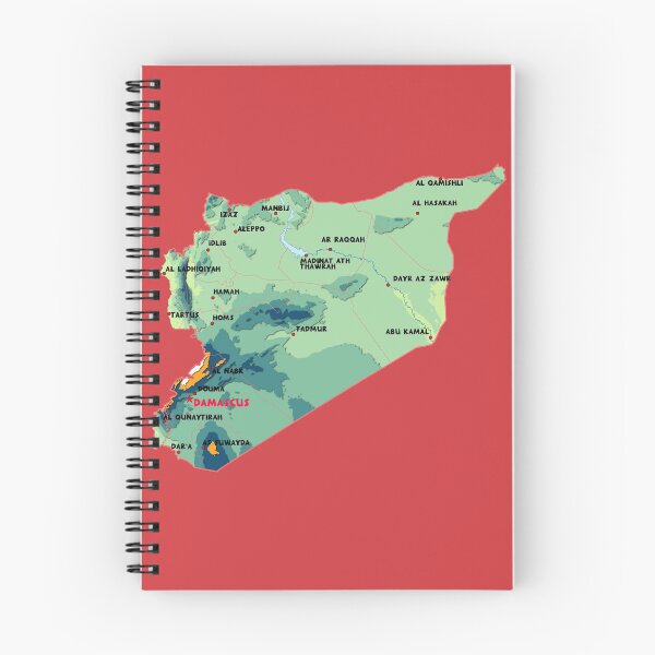 Item preview, Syria physical map topographic map of Syria  Borders, Capitals and Major cities خريطة سوريا الطبوغرافية designed and sold by mashmosh.