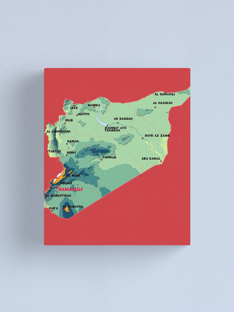 Syria Physical Map Topographic Map Of Syria Borders Capitals And