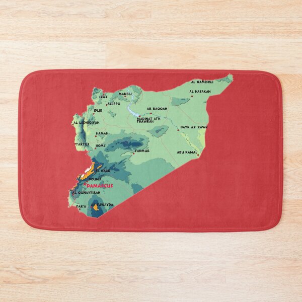 Item preview, Syria physical map topographic map of Syria  Borders, Capitals and Major cities خريطة سوريا الطبوغرافية designed and sold by mashmosh.