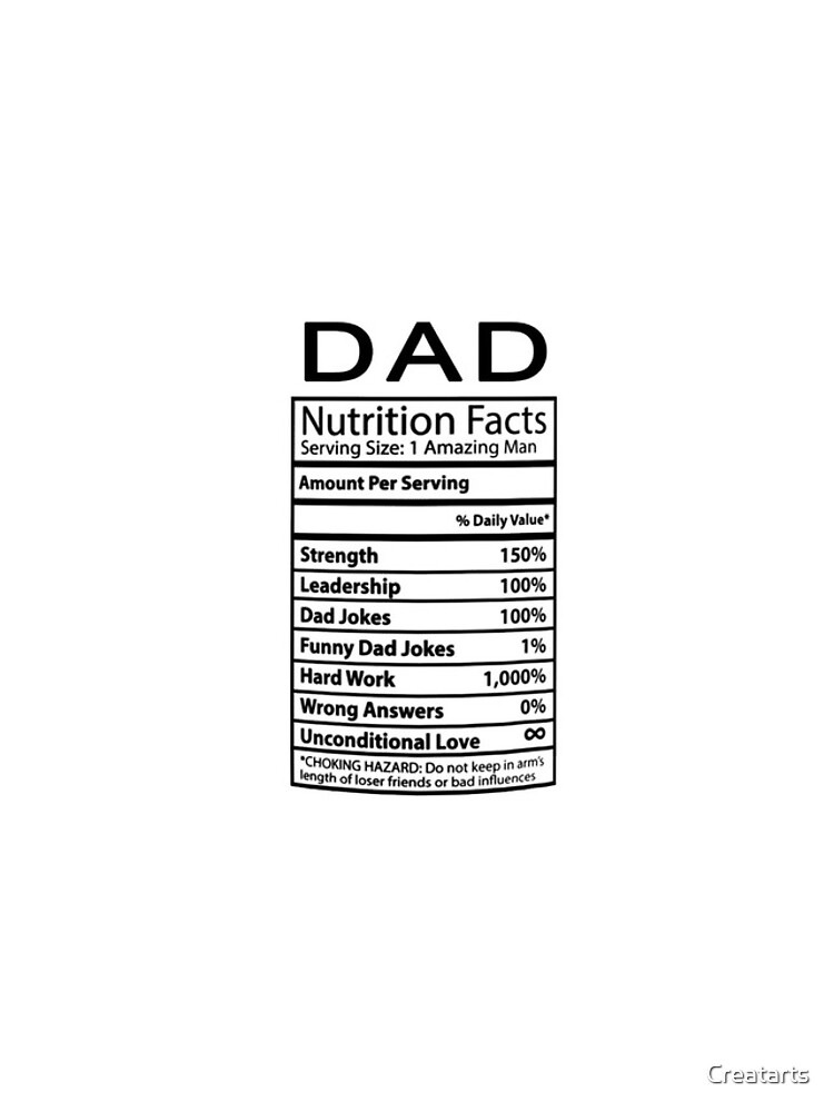 Download "DAD Nutrition Facts, Dad Nutritional Value, dad Nutrition Label, father Nutrition Facts, papa ...