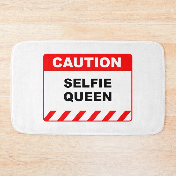 Item preview, Funny Human Caution Label / Sign SELFIE QUEEN Sayings Sarcasm Humor Quotes designed and sold by ColorMeHappy123.