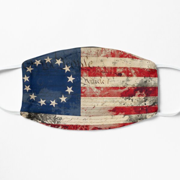 Betsy Ross flag w/ US Constitution Flat Mask