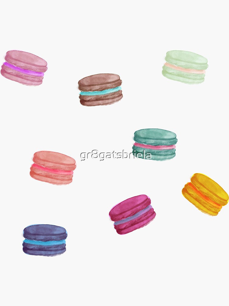 Thumbnail 3 of 3, Sticker, colourful macaron pattern - sticker pack designed and sold by gr8gatsbriela.
