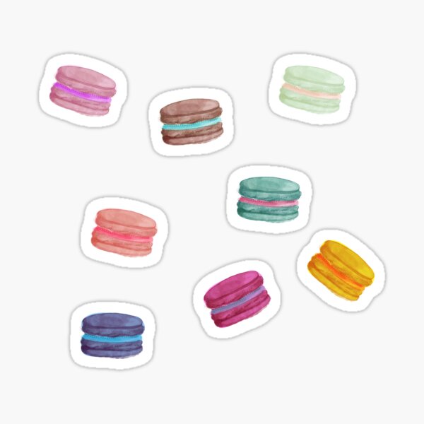 Item preview, colourful macaron pattern - sticker pack designed and sold by gr8gatsbriela.