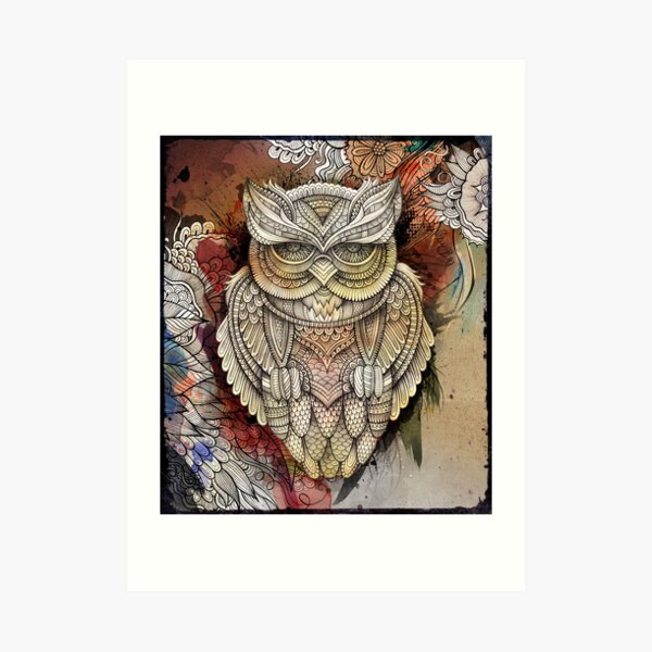 Doodle OWL Art Print
