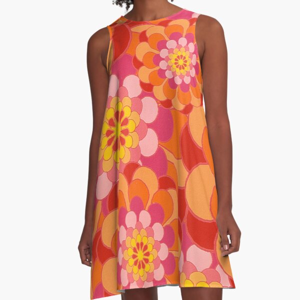 60s Flower Power - Yeah Baby! A-Line Dress