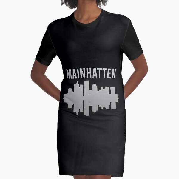 Frankfurt city skyline Graphic T-Shirt Dress