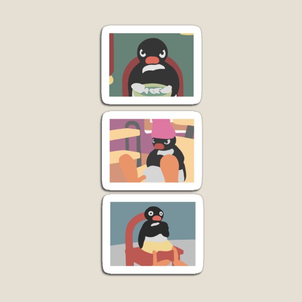 Vista previa del artículo con la obra «pingüino pingu enojado», diseñado y vendido por caffeinatedgal.