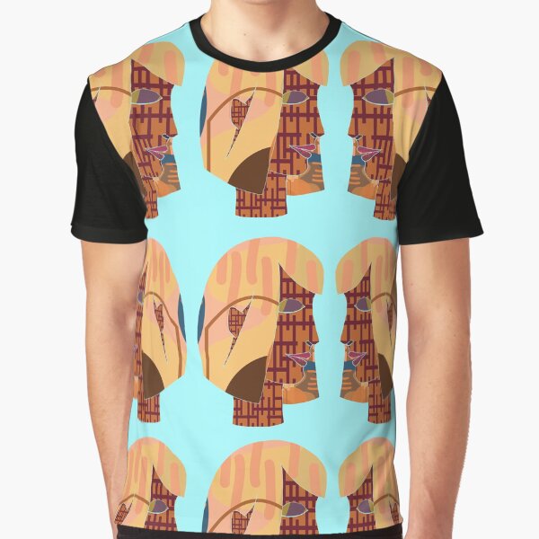 Abstract Faces Graphic T-Shirt