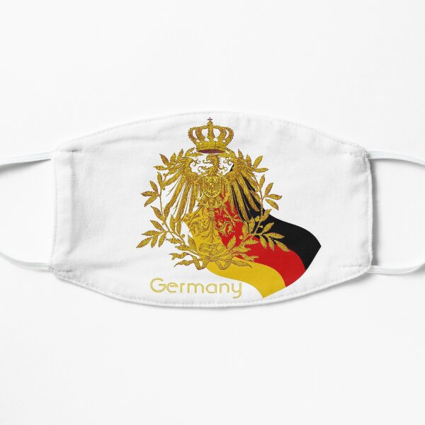Gold German Vintage Eagle Crest with German Flag Flat Mask