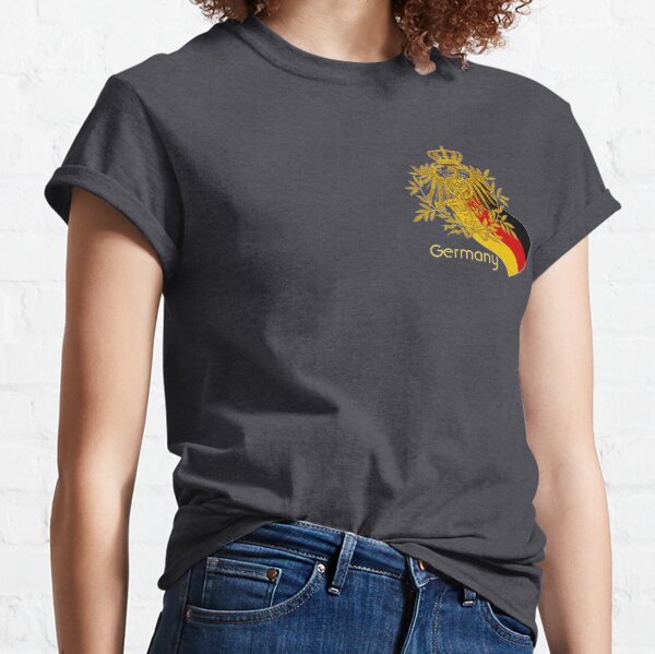 Gold German Vintage Eagle Crest with German Flag Classic T-Shirt