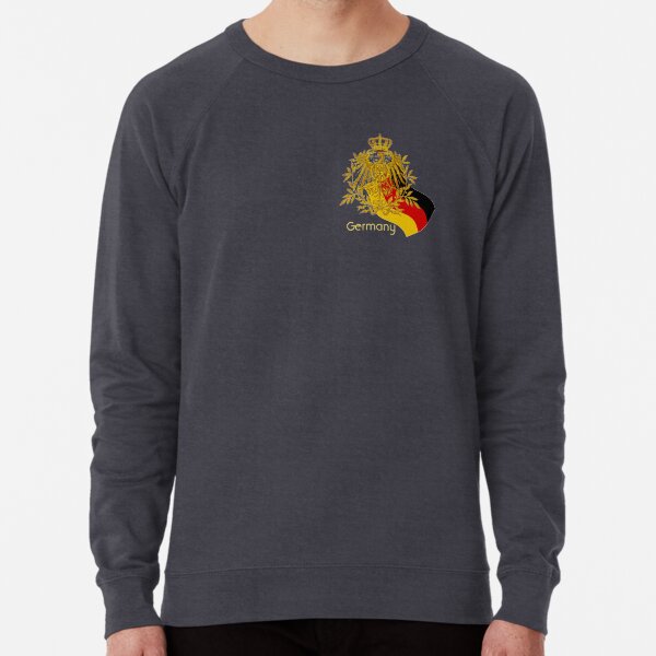 Gold German Vintage Eagle Crest with German Flag Lightweight Sweatshirt