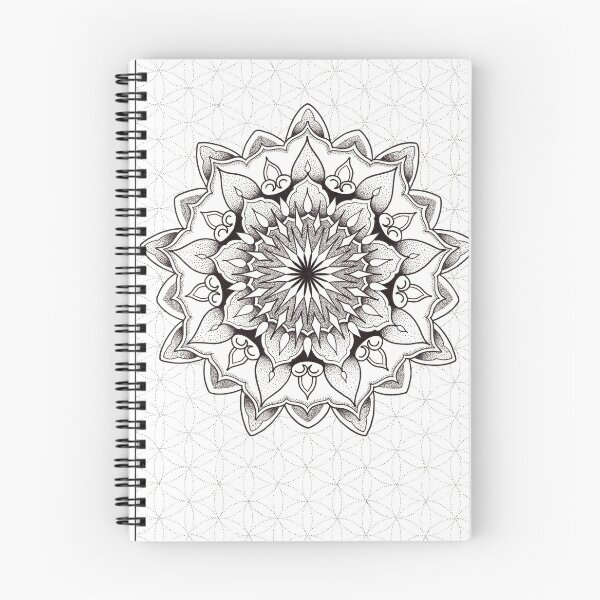 Item preview, Mandala with geometry and flower of life background designed and sold by René Voortwist Pen and Ink art.