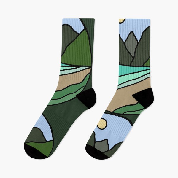 Item preview, Mountain Lake Illustration designed and sold by CoastalColorCo.