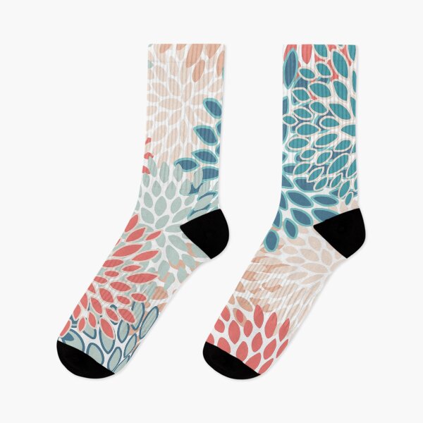 Item preview, Floral Prints, Teal, Coral, Peach, Colourful Prints designed and sold by meggydesigns.