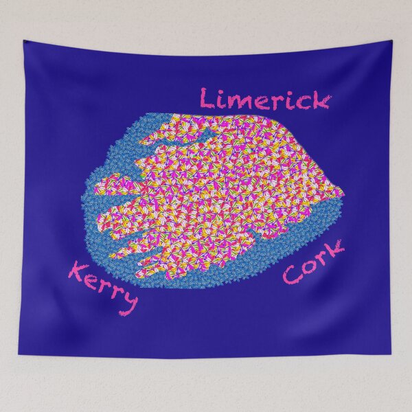 Item preview, Flowery Map of Cork, Limerick and Kerry Ireland designed and sold by articlave.