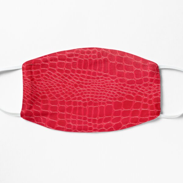 Red Crocodile Leather Flat Mask