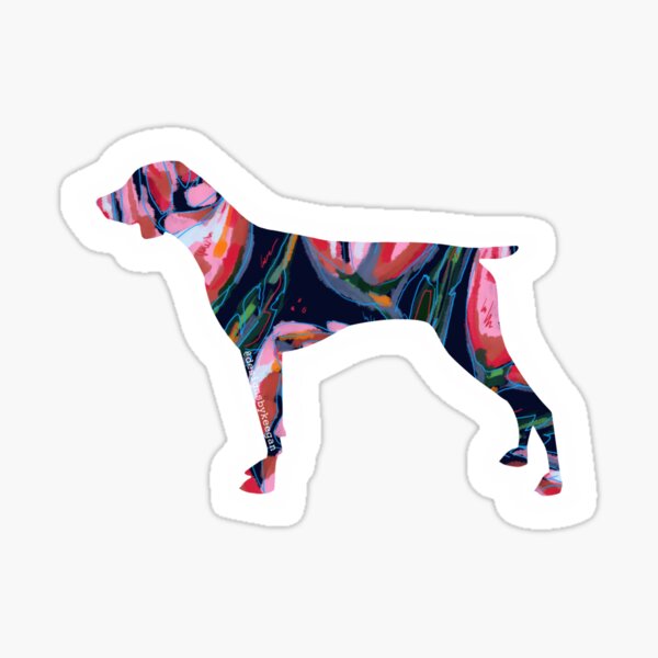 Floral German Shorthaired Pointer Silhouette Sticker
