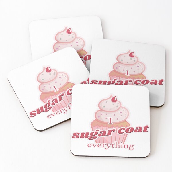 Item preview, 'I sugar coat everything' pink cupcake quote designed and sold by gr8gatsbriela.
