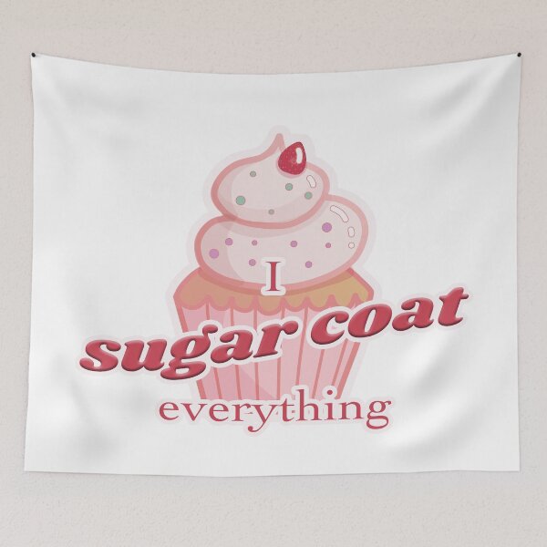 Item preview, 'I sugar coat everything' pink cupcake quote designed and sold by gr8gatsbriela.